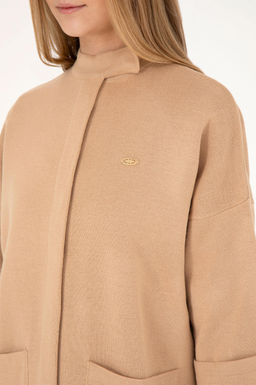 Женский трикотажный кардиган песочного меланжа - U.s. polo assn фото 14