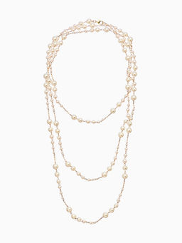 Бусы жемчужные, длинные, d=3.4, 5.6, 8.10, белые в золоте