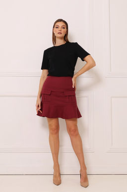 Юбка из джинсы с накладными карманами