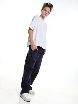 Стильные брюки для мальчика 22-7649 синий - Mini maxi фото 5