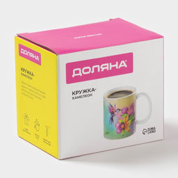 Кружка - хамелеон Доляна Колибри, 350 мл, керамика, небольшие дефекты