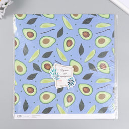 Цена за 5 шт. Бумага для скрапбукинга двусторонняя «Авокадо», плотность 180 г, 30.5×32 см