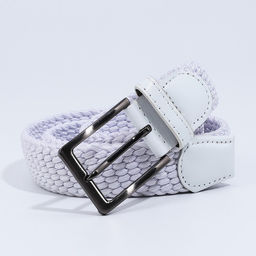 Ремень, ширина 3.5 см, резинка, пряжка металл, цвет белый