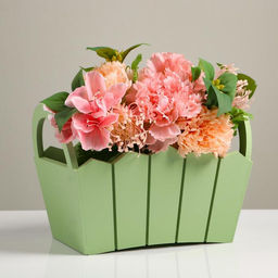 Кашпо деревянное 25,516,517,5 см Мария, ручки боковые, МДФ, оливка