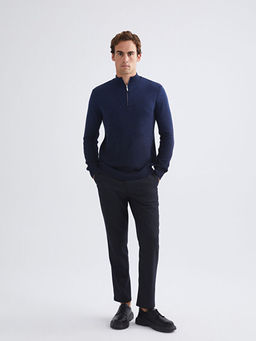 Dik Yaka Uzun Kollu Erkek Triko Kazak