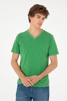 Мужская зеленая базовая футболка - U.s. polo assn фото 3