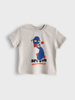 Bisiklet Yaka Bask?l? Erkek ?ocuk Ti??rt 2li