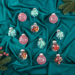 Ёлочные игрушки Калейдоскоп сеточка, шары новогодние, d=6 см, набор 12 шт., МИКС - Зимнее волшебство фото 3