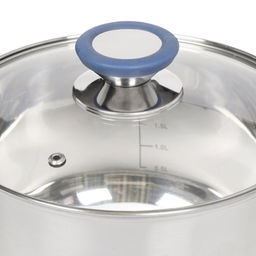 Кастрюля нерж СИЕНА 2,9л со стекл крышкой силикон/ручки SD-A93-18 (352051) /DANIKS/  фото 3