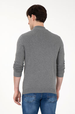 Мужской серый меланжевый базовый трикотажный кардиган Неожиданная скидка в корзине - U.s. polo assn фото 5