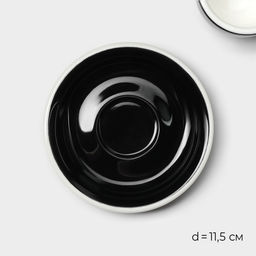 Кофейная пара Magistro Coffee time, чашка 80 мл, блюдце d=11.5 см, фарфор, чёрная