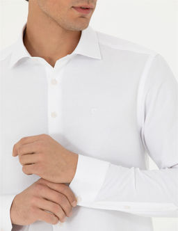 Beyaz Slim Fit Uzun Kollu G_mlek - Pierre cardin фото 7