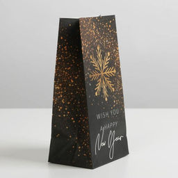 Цена за 5 шт. Пакет без ручек новогодний «Золото», 10×19.5×7 см