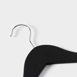 Плечики - вешалки для одежды LaDо́m Soft-Touch, 44.5×1.2×23 см, 3 шт., деревянные, с перекладиной, чёрные