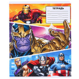 Цена за 10 шт. Тетрадь 24 листа, 5 видов МИКС, линейка, Мстители - Marvel фото 21