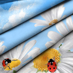 Покрывало стеганое Воздушные ромашки 260х215см, спальное место 180см, бязь набивная Комфорт 121г/м2, хлопок 100%, многоигольная стежка, наполнитель синтепон 70гр, подкладка бязь отбеленная 121г/м2, Домашняя мода (Россия)  фото 6