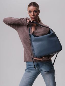 Сумка кожаная на плечо Azaro 30925 серый