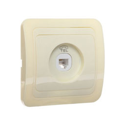 Розетка телефонная Luazon Lighting «Орион», скрытая, IP20, одноместная, бежевая