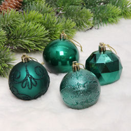 Новогодние шары "Зимняя вечеринка" 6 см (набор 16 шт), Изумруд