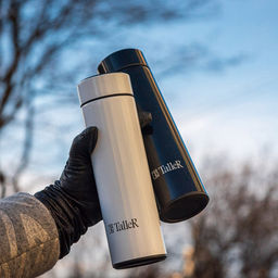 Термос из нержавеющей стали с узкой горловиной 0,45л Оливер д6,3см, h22см, горло д5см, съемная сетка-фильтр, сенсорный индикатор температуры (несъемная батарейка), герметичная крышка, покрытие - белое, глянцевое, TalleR (Китай) - Домашняя мода фото 6