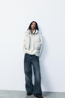 RUBBERISED PADDED CROP GILET