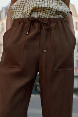 PANTAL?N CINTURA EL?STICA / Marr?n - Zara фото 5