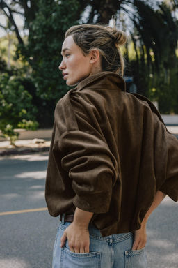 SUEDE EFFECT BOMBER JACKET