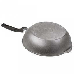 Сотейник с антипригарным покрытием д24см "Графит", h8,2см, s0,4см, ручка из термостойкого пластика, стеклянная крышка с пароотводом, подарочная упаковка (Россия)