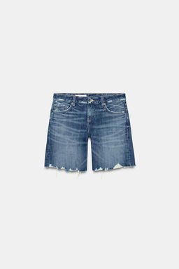 TRF MID-RISE DENIM BERMUDA SHORTS - Zara фото 5