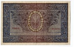 Банкнота 5000 марок 1920 года Польша