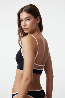 TRENDYOLMILLA Siyah-Beyaz 2li Paket Seamless/Dikissiz Dolgusuz Balensiz Kapl? Bustiyer Orme Sutyen THMAW25SU00003 фото 6