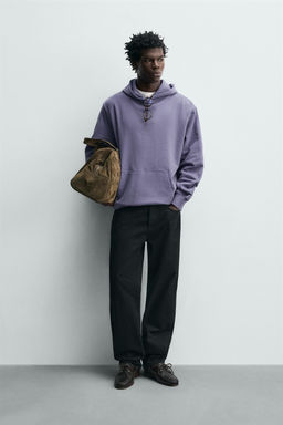 SUDADERA CAPUCHA B?SICA / verde lavado