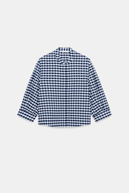 CAMISA CUADRO VICHY ZW COLLECTION / Blanco / Marino - Zara фото 9