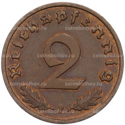 Монета 2 рейхспфеннига 1939 года F Германия