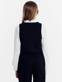 Укороченный жилет для девочек в черном цвете - Mark formelle фото 4