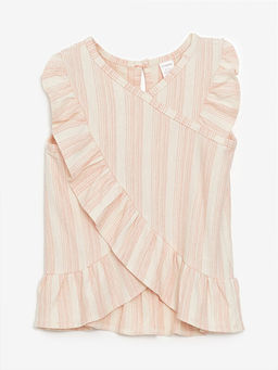 Bisiklet Yaka Kolsuz ?izgili K?z Bebek Bluz ve Tayt 2li Tak?m - Waikiki фото 2