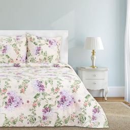 Постельное бельё Этель 1.5 сп Сирень, 143х215 см, 150х214 см, 70х70 см -2 шт,100% хлопок, бязь