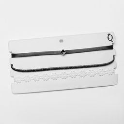 Чокер Трио цветы (набор 3 шт.), цвет чёрно-белый, 32 см