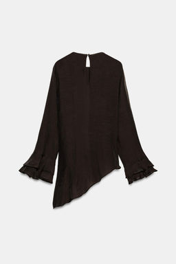 CUERPO VOLANTES ASIM?TRICO / Marr?n - Zara фото 9