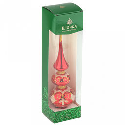 Елочная игрушка верхушка стеклянная Шарм h27,5см, ручная художественная роспись, подарочная упаковка (Россия) - Домашняя мода фото 5