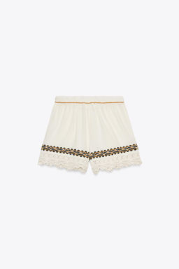 ZW COLLECTION EMBROIDERED SHORTS - Zara фото 8