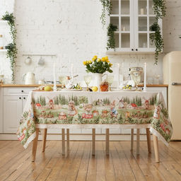 Скатерть «Этель. Кроличья ферма», 149×110 см, 100% хлопок, саржа 190 г/м²