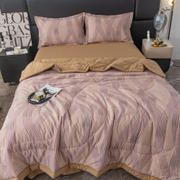 Комплект постельного белья Сатин с Одеялом 100% хлопок на резинке OBR126 160*200*25/Евро/50-70 2 шт - Ситрейд фото 2