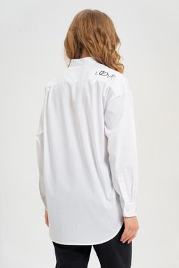 рубашка из тонкого хлопка в стиле OVERSIZE    с кокеткой на спине - А+б коллекция фото 18