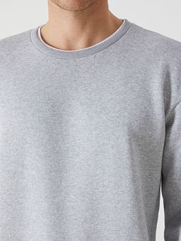 Bisiklet Yaka Uzun Kollu Erkek Sweatshirt