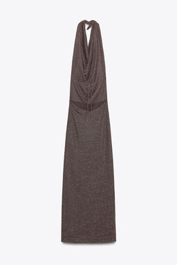 METALLIC THREAD OPEN BACK MAXI DRESS - Zara фото 17