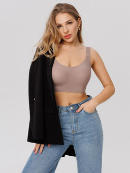 Топ бесшовный бескаркасный с вкладышами Lingeamo мокко ВТ-02 (18)  фото 2