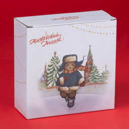 Салатник новогодний Доляна «Московский мишка», 580 мл, 15.5×6 см, фарфор, белый