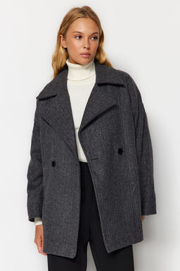 Trendyolmilla Gri Oversize Kaban TWOAW24KB00165 фото 6