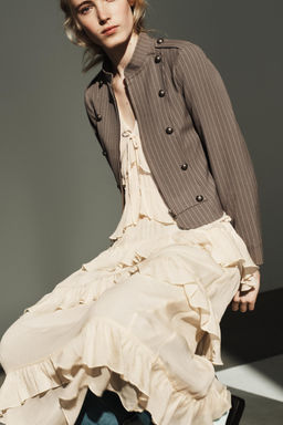 VESTIDO MIDI VOLANTES / Crema - Zara фото 2